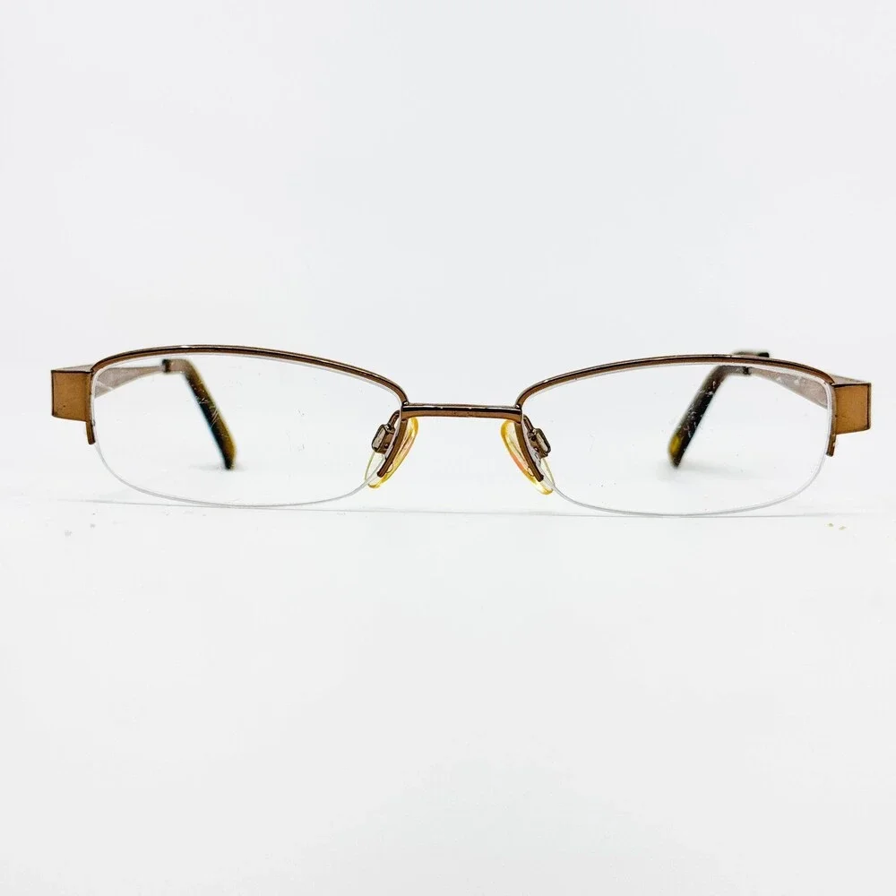 Eddie Bauer Eyeglasses Frames Women Brown Semi Rimless Oval 50-18-135